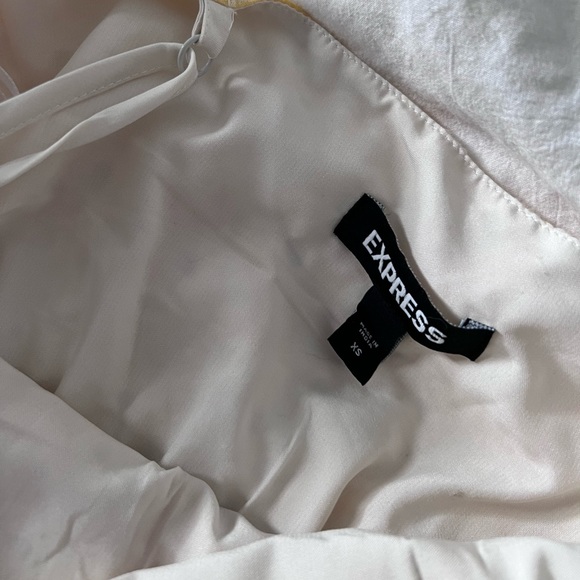 Express Printed Eyelet V-Neck Tie Waist Tiered Trapeze Dress Size XS - Picture 5 of 5